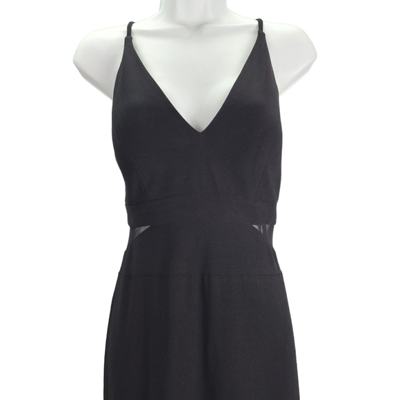 Xscape Sleeveless Mesh Cutout Maxi Dress Evening Gown  Black 12 - Picture 6 of 11